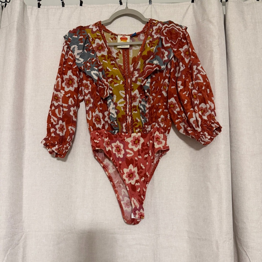 FARM Rio Floral Puff Sleeve Bodysuit - Picture 5 of 7